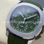 GR Factory Patek Philippe Aquanaut 5968G-010 42.2mm Steel Green Rubber Strap Green Dial (9) GR Factory Patek Philippe Aquanaut 5968G-010 42.2mm Steel Green Rubber Strap Green Dial
