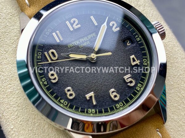 GR Factory Patek Philippe Calatrava 5226G-001 40mm White Gold Brown Leather Strap Arabic Numerals Black Dial