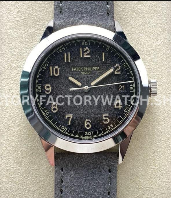 GR Patek Philippe Calatrava 5226G-001 grey dial calf skin strap