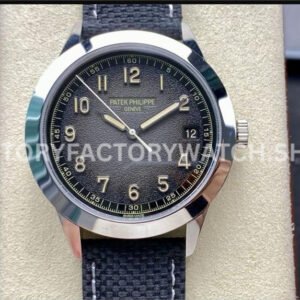 GR Patek Philippe Calatrava 5226G-001 black dial canvas strap