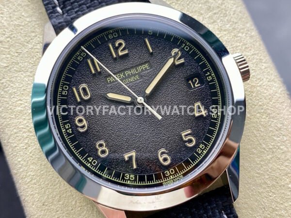 GR Factory Patek Philippe Calatrava 5226G-001 40mm White Gold Canvas Strap Arabic Numerals Black Dial