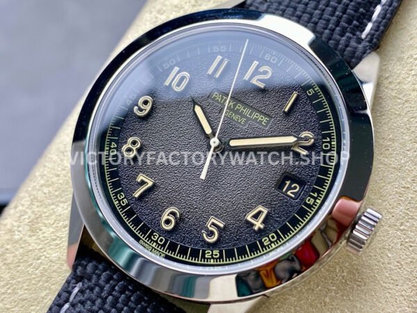 GR Factory Patek Philippe Calatrava 5226G-001 40mm White Gold Canvas Strap Arabic Numerals Black Dial