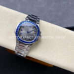 GR Factory Patek Philippe Emerald Nautilus 5711-111P-001 35.2mm Full Platinum Gray Dial (1) GR Factory Patek Philippe Emerald Nautilus 5711/111P-001 35.2mm Full Platinum Blue Diamond Bezel Gray Dial