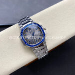 GR Factory Patek Philippe Emerald Nautilus 5711-111P-001 35.2mm Full Platinum Gray Dial (3) GR Factory Patek Philippe Emerald Nautilus 5711/111P-001 35.2mm Full Platinum Blue Diamond Bezel Gray Dial