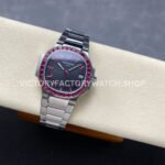 GR Factory Patek Philippe Emerald Nautilus 5711-112P-001 35.2mm Full Platinum Red Diamond Bezel Black Dial
