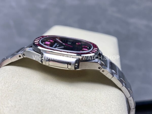 GR Factory Patek Philippe Emerald Nautilus 5711-112P-001 35.2mm Full Platinum Red Diamond Bezel Black Dial