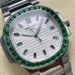 GR Factory Patek Philippe Emerald Nautilus 5711/113P-010 35.2mm Full Platinum Green Diamond White Dial