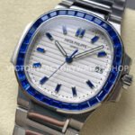 GR Factory Patek Philippe Emerald Nautilus 5711/113P 35.2mm Full Platinum Blue Diamond White Dial