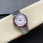GR Factory Patek Philippe Emerald Nautilus 5711/112P-010 35.2mm Full Platinum Ruby Diamond Bezel White Dial