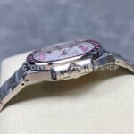 GR Factory Patek Philippe Emerald Nautilus 5711/112P-010 35.2mm Full Platinum Ruby Diamond Bezel White Dial