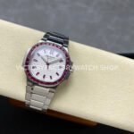 GR Factory Patek Philippe Emerald Nautilus 5711/112P-010 35.2mm Full Platinum Ruby Diamond Bezel White Dial