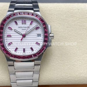 GR Emerald Nautilus 5711 112P 010 white dial ruby bezel