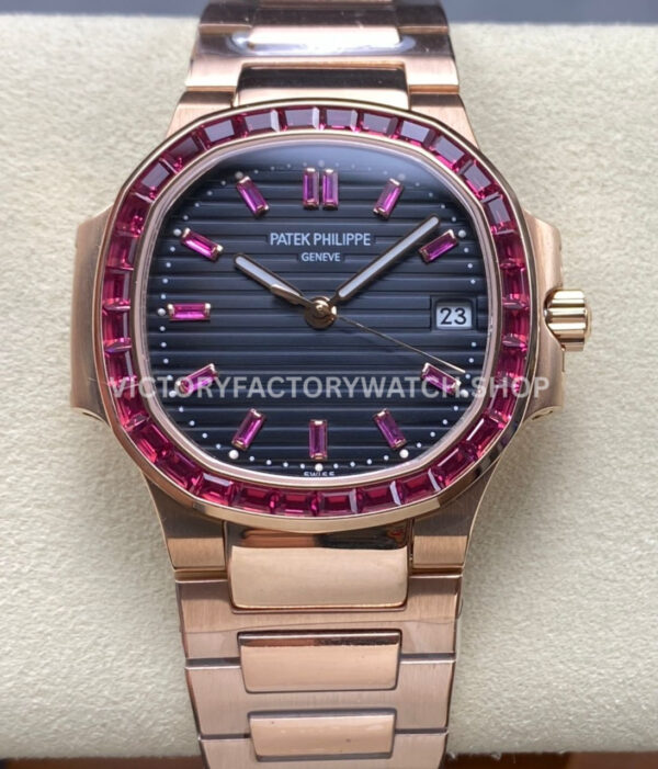 GR Emerald Nautilus 5723 112R black dial rose gold ruby bezel