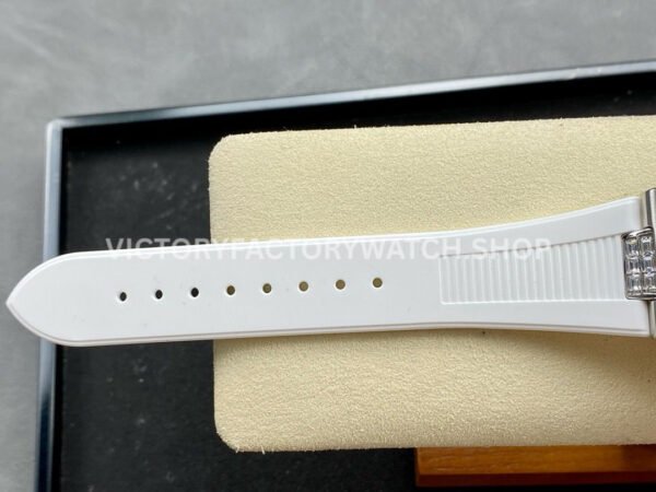 GR Factory Patek Philippe Nautilus 5712G 40mm White Rubber Strap Diamond Bezel Blue Dial