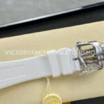 GR Factory Patek Philippe Nautilus 5712G 40mm White Rubber Strap Diamond Bezel Blue Dial