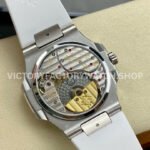 GR Factory Patek Philippe Nautilus 5712G 40mm White Rubber Strap Diamond Bezel Blue Dial