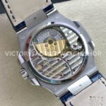 GR Factory Patek Philippe Nautilus 5712G 40mm White Gold Leather Strap Diamond Bezel Grey Dial
