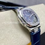 GR Factory Patek Philippe Nautilus 5712G 40mm White Gold Leather Strap Diamond Bezel Grey Dial