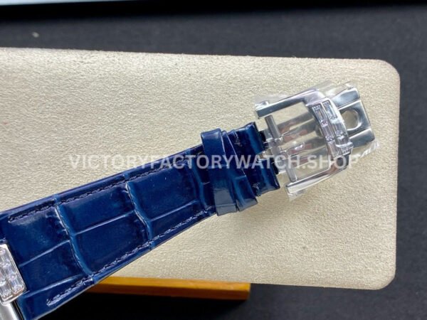 GR Factory Patek Philippe Nautilus 5712G 40mm White Gold Leather Strap Diamond Bezel Grey Dial