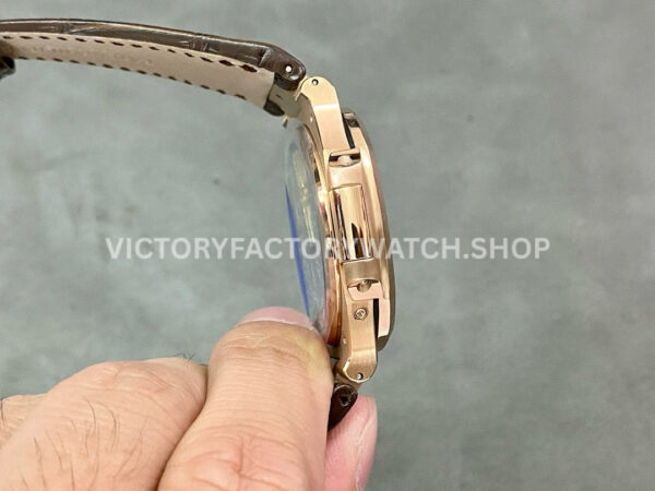 GR Factory Patek Philippe Nautilus 5712R 40mm Rose Gold Leather Strap Brown Dial
