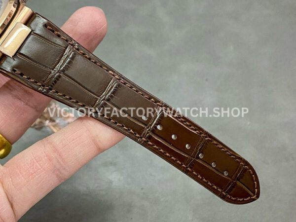 GR Factory Patek Philippe Nautilus 5712R 40mm Rose Gold Leather Strap Brown Dial