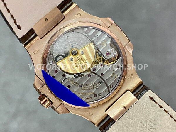 GR Factory Patek Philippe Nautilus 5712R 40mm Rose Gold Leather Strap Brown Dial