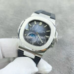 GR Factory Patek Philippe Nautilus 5712G 40mm Steel Black Rubber Strap Grey Dial