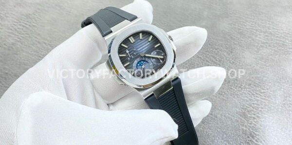 GR Factory Patek Philippe Nautilus 5712G 40mm Steel Black Rubber Strap Grey Dial