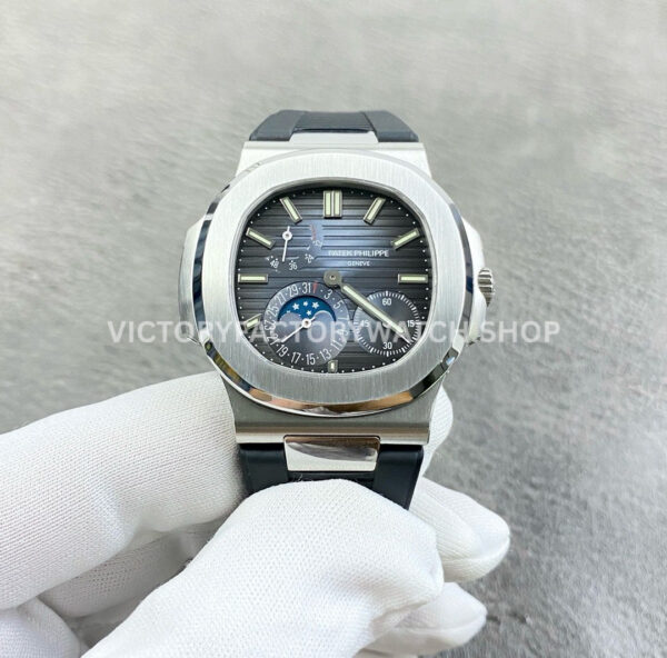 GR Patek Philippe Nautilus 5712G grey dial black rubber strap