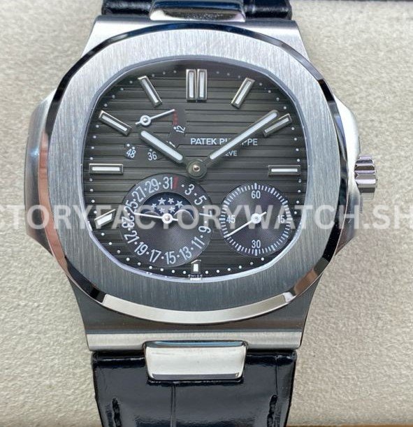 GR Patek Philippe Nautilus 5712G grey dial leather strap