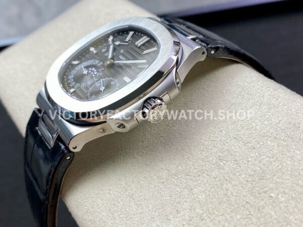GR Factory Patek Philippe Nautilus 5712G 40mm Steel Leather Strap Grey Dial