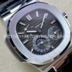 GR Factory Patek Philippe Nautilus 5712G 40mm Steel Leather Strap Grey Dial