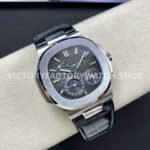 GR Factory Patek Philippe Nautilus 5712G 40mm Steel Leather Strap Grey Dial