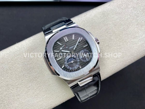 GR Factory Patek Philippe Nautilus 5712G 40mm Steel Leather Strap Grey Dial