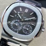 GR Factory Patek Philippe Nautilus 5712G 40mm Steel Leather Strap Grey Dial
