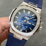 GR Factory Patek Philippe Nautilus 5726 40mm Steel Blue Rubber Strap Blue Dial (1) GR Factory Patek Philippe Nautilus 5726 40mm Steel Blue Rubber Strap Blue Dial