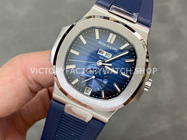 GR Factory Patek Philippe Nautilus 5726 40mm Steel Blue Rubber Strap Blue Dial (1) GR Factory Patek Philippe Nautilus 5726 40mm Steel Blue Rubber Strap Blue Dial