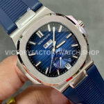 GR Factory Patek Philippe Nautilus 5726 40mm Steel Blue Rubber Strap Blue Dial (5) GR Factory Patek Philippe Nautilus 5726 40mm Steel Blue Rubber Strap Blue Dial