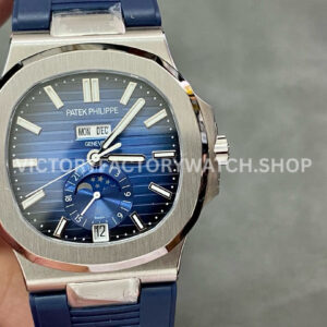 GR Factory Patek Philippe Nautilus 5726 40mm Steel Blue Rubber Strap Blue Dial (9) GR Patek Philippe Nautilus 5726 blue dial blue rubber strap