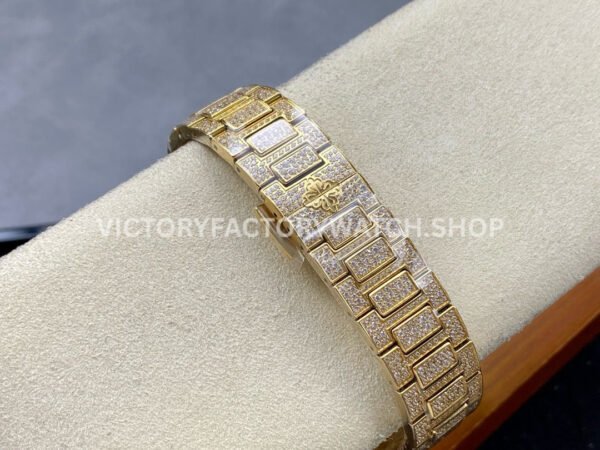 GR Factory Patek Philippe Nautilus 7021 35.2mm Full Jewelry Yellow Gold Jewelry Dial