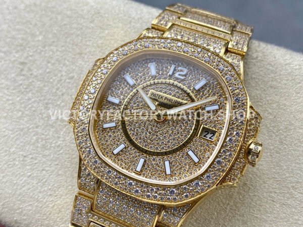 GR Factory Patek Philippe Nautilus 7021 35.2mm Full Jewelry Yellow Gold Jewelry Dial