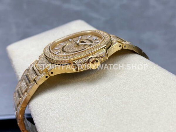 GR Factory Patek Philippe Nautilus 7021 35.2mm Full Jewelry Yellow Gold Jewelry Dial