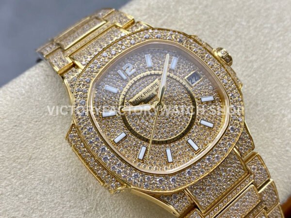GR Factory Patek Philippe Nautilus 7021 35.2mm Full Jewelry Yellow Gold Jewelry Dial