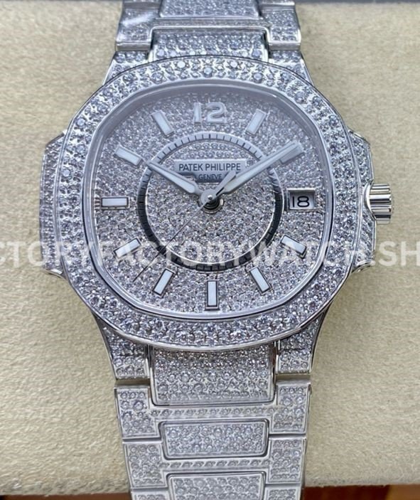 GR Patek Philippe Nautilus 7021 1G jewelry dial white gold