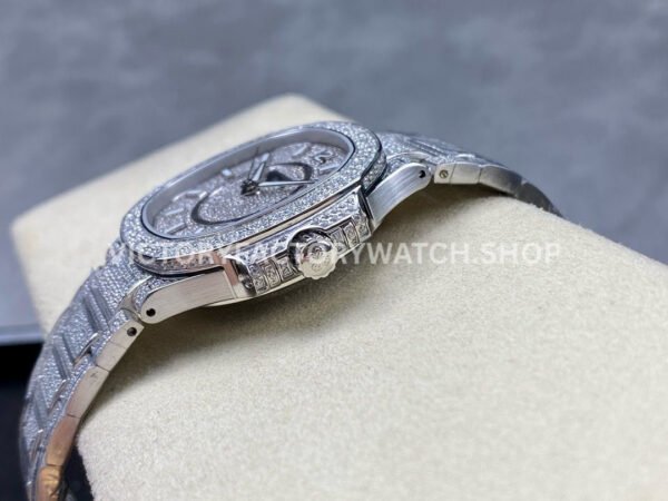 GR Factory Patek Philippe Nautilus 7021/1G-001 35.2mm Full Jewelry White Gold Jewelry Dial