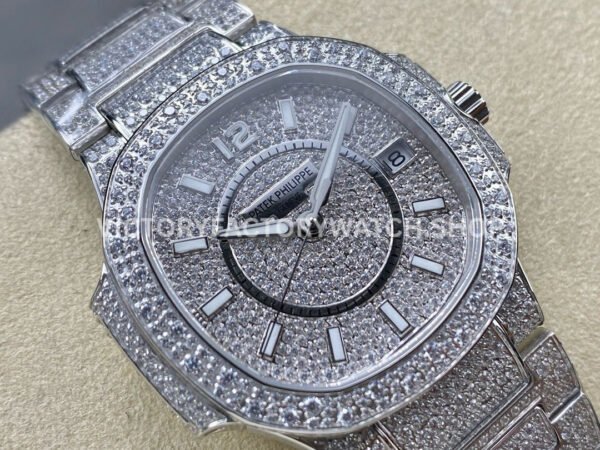 GR Factory Patek Philippe Nautilus 7021/1G-001 35.2mm Full Jewelry White Gold Jewelry Dial