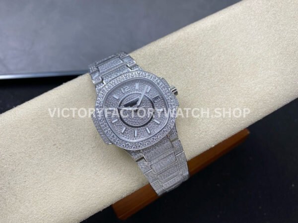 GR Factory Patek Philippe Nautilus 7021/1G-001 35.2mm Full Jewelry White Gold Jewelry Dial
