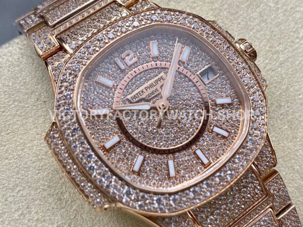 GR Factory Patek Philippe Nautilus 7021/1R-001 35.2mm Full Jewelry Rose Gold Jewelry Dial