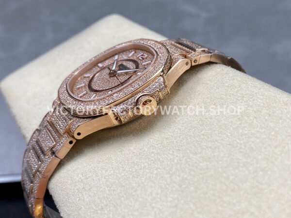 GR Factory Patek Philippe Nautilus 7021/1R-001 35.2mm Full Jewelry Rose Gold Jewelry Dial