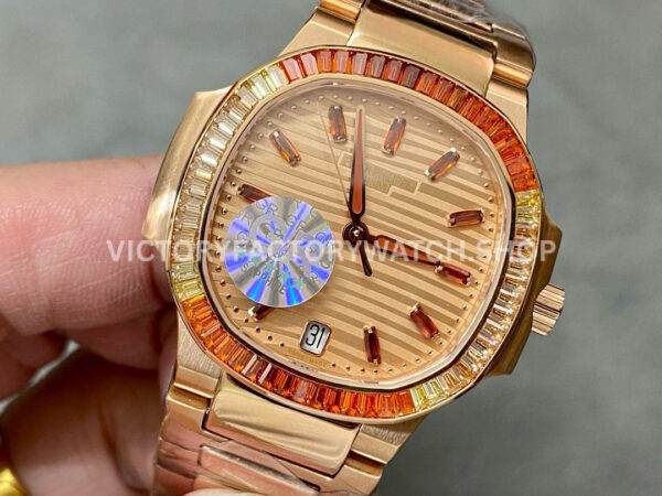 GR Factory Patek Philippe Nautilus 71181300R-001 35.2mm Full Rose Gold Rose Gold Dial (5) GR Factory Patek Philippe Nautilus 7118/1300R-001 35.2mm Full Rose Gold Rose Gold Dial